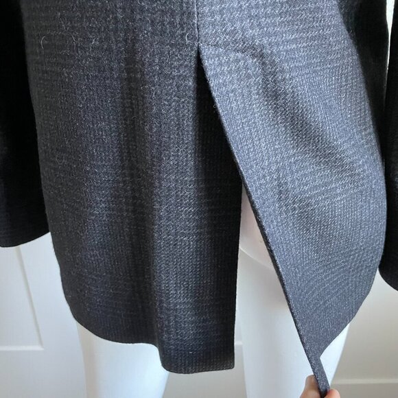 Massimo Dutti 2 Button Notch Collar Wool Alpaca Blend Houndstooth Blazer Grey 8 - Picture 9 of 15